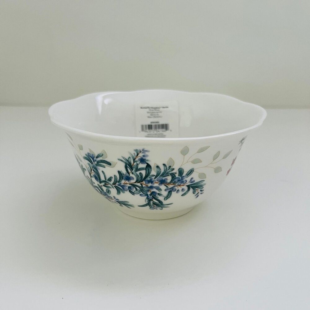 LENOX Butterfly Meadow Herbs Scalloped Edge Monarch Butterfly 18 oz Rice Bowl